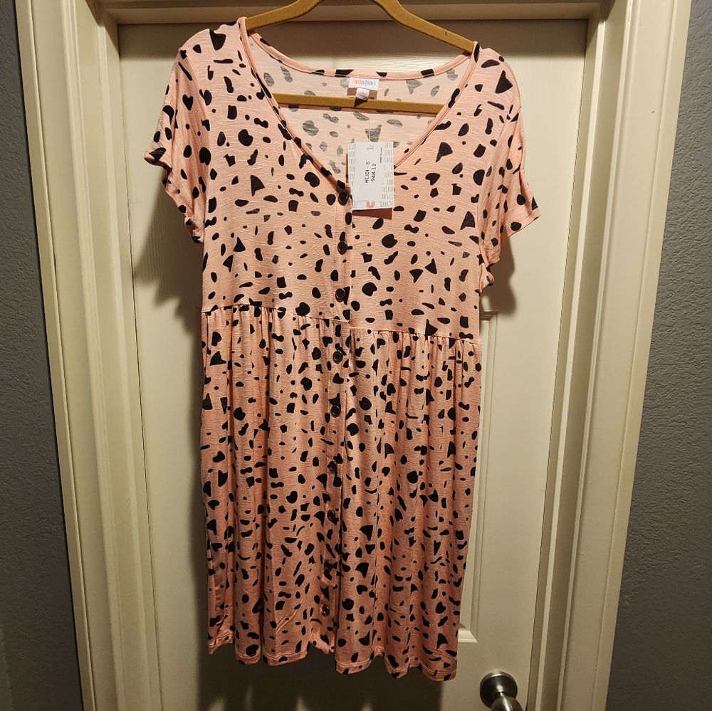 NWT LuLaRoe Heidi Dress - Black & Pink